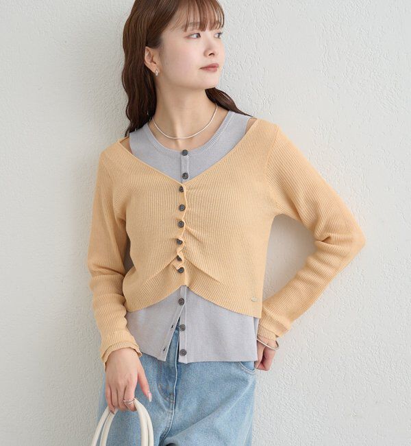  「ショルダースリットレイヤードニット」|ニット・セーター|