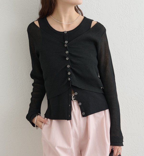  「ショルダースリットレイヤードニット」|ニット・セーター|