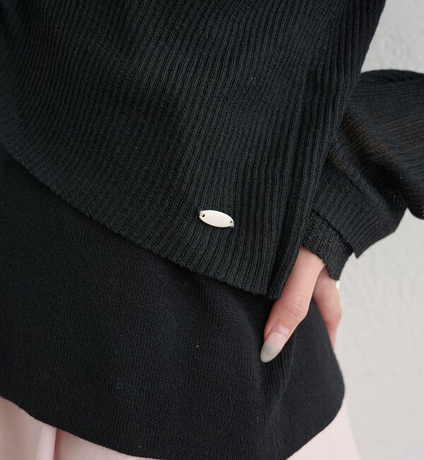  「ショルダースリットレイヤードニット」|ニット・セーター|