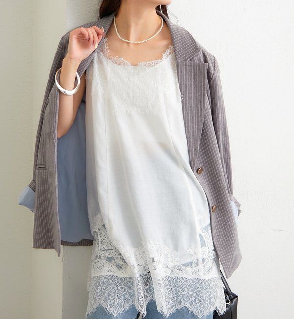  「レースパネルキャミチュニック」|シャツ・ブラウス|