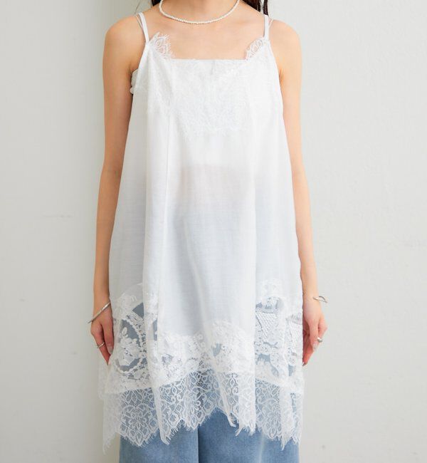  「レースパネルキャミチュニック」|シャツ・ブラウス|