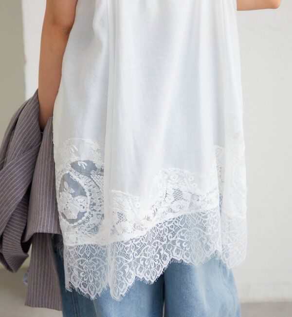 「レースパネルキャミチュニック」|シャツ・ブラウス|