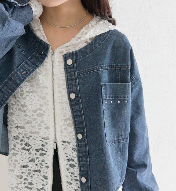  「スタッズデニムシャツジャケット」|シャツ・ブラウス|