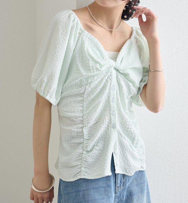  「ハートネックパフブラウス」|シャツ・ブラウス|