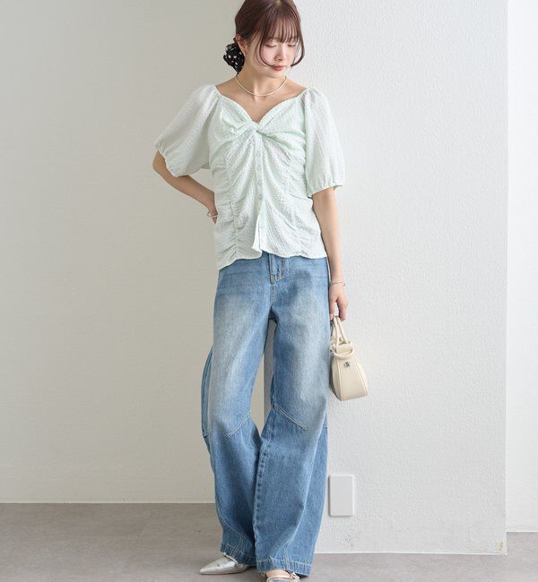  「ハートネックパフブラウス」|シャツ・ブラウス|