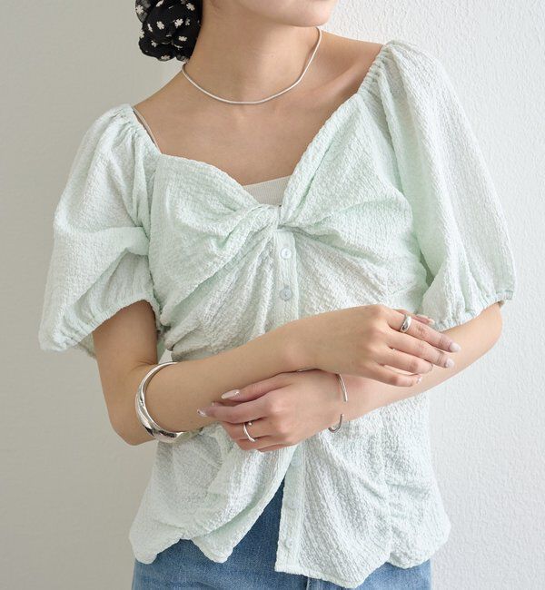  「ハートネックパフブラウス」|シャツ・ブラウス|