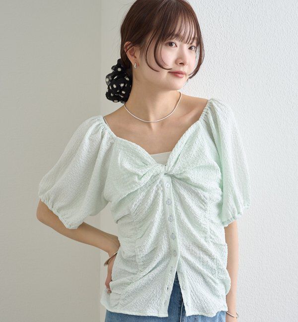  「ハートネックパフブラウス」|シャツ・ブラウス|