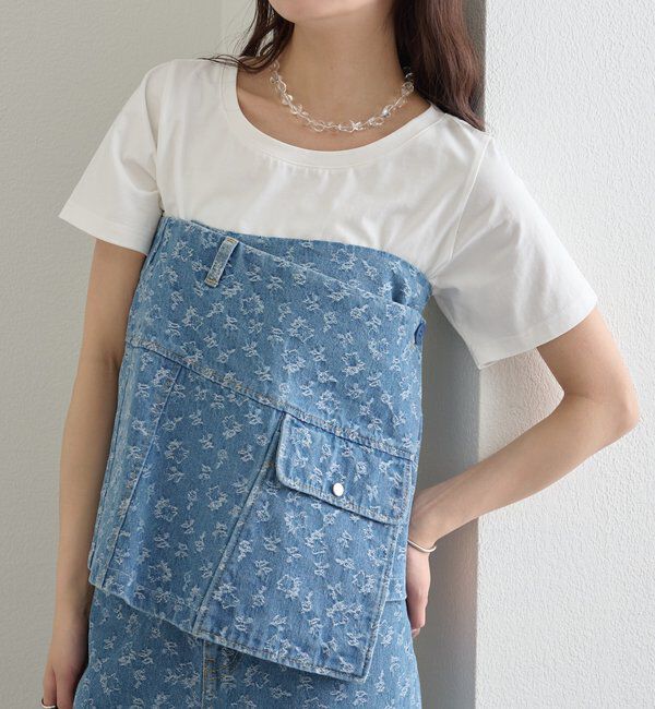  「フラワーデニムラップスカート」|スカート|