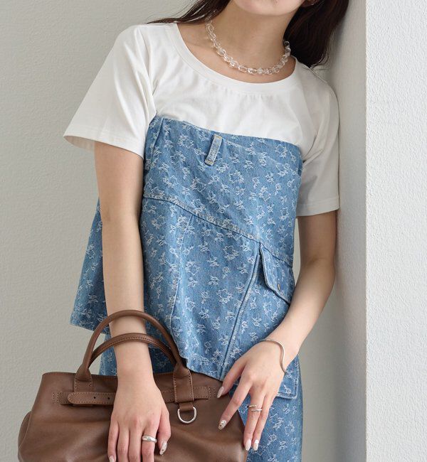  「フラワーデニムラップスカート」|スカート|