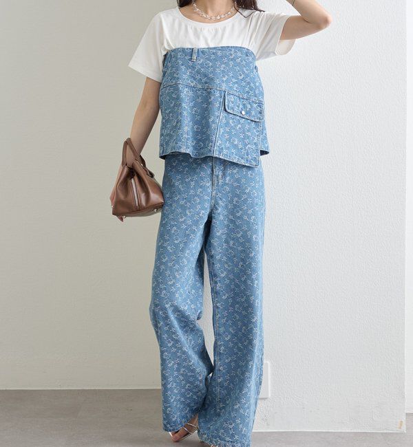  「フラワーデニムラップスカート」|スカート|