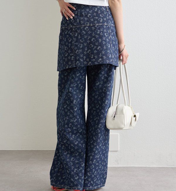  「フラワーデニムラップスカート」|スカート|