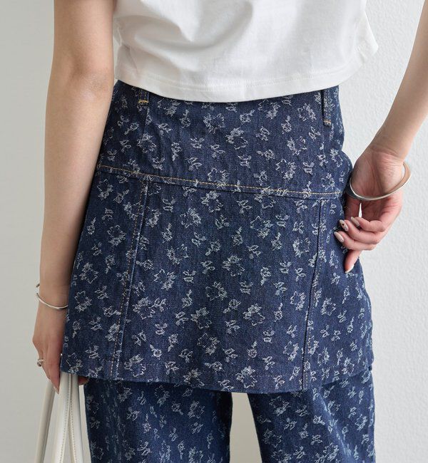  「フラワーデニムラップスカート」|スカート|