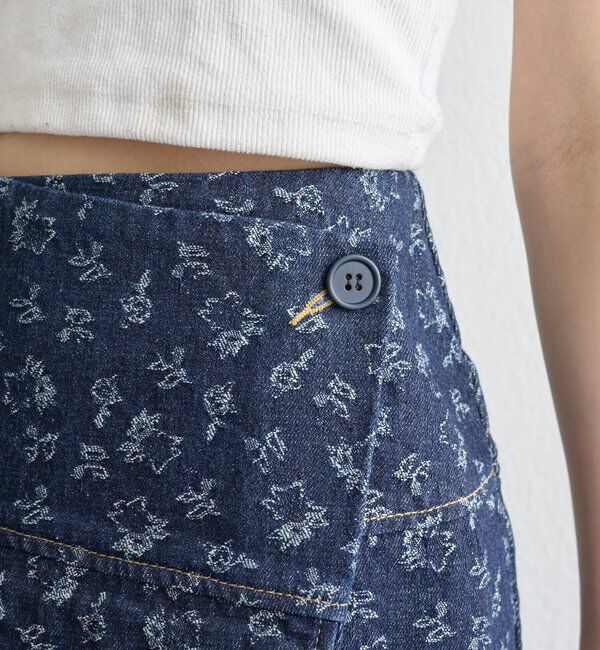  「フラワーデニムラップスカート」|スカート|