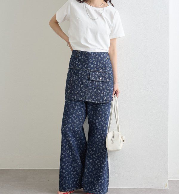  「フラワーデニムラップスカート」|スカート|