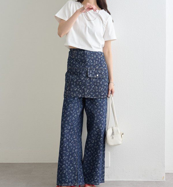  「フラワーデニムラップスカート」|スカート|