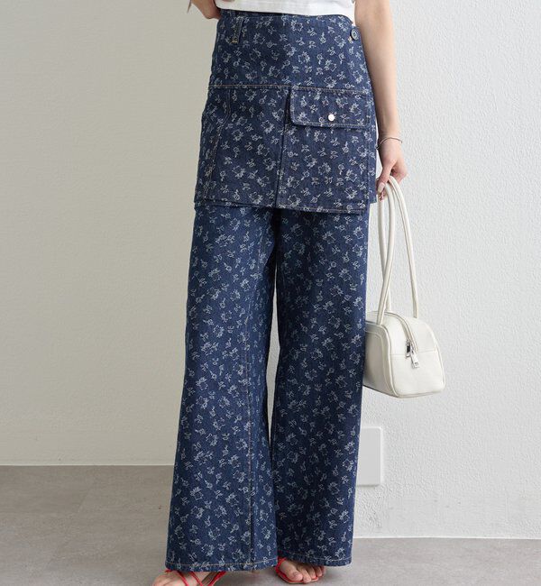  「フラワーデニムラップスカート」|スカート|