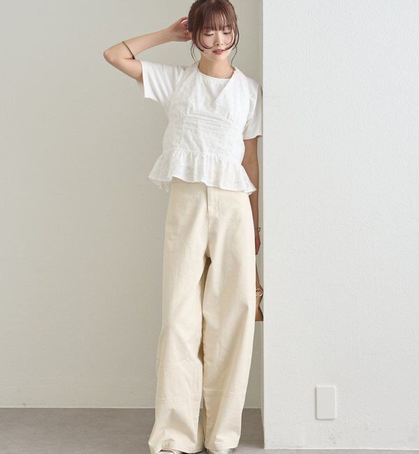  「コットン刺繍ホルターネック」|シャツ・ブラウス|