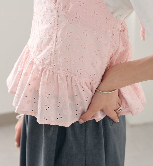  「コットン刺繍ホルターネック」|シャツ・ブラウス|