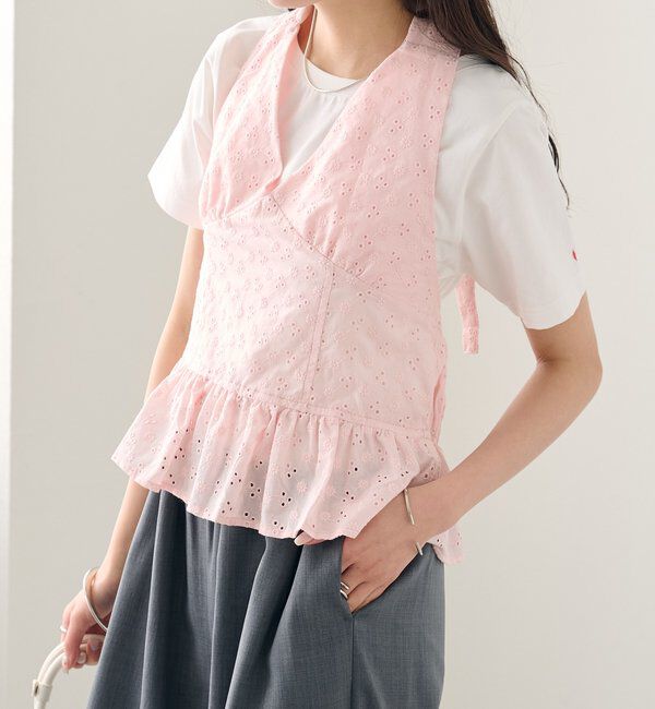  「コットン刺繍ホルターネック」|シャツ・ブラウス|