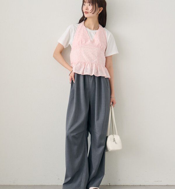  「コットン刺繍ホルターネック」|シャツ・ブラウス|