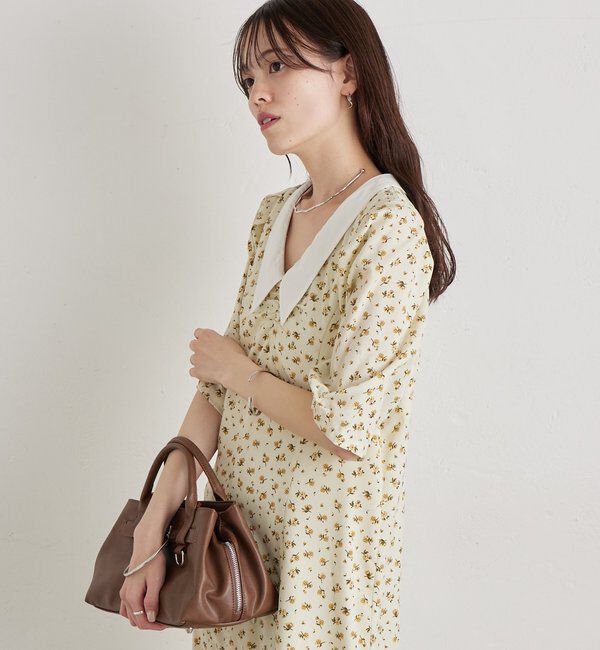  「襟付きフラワーワンピース」|ワンピース|