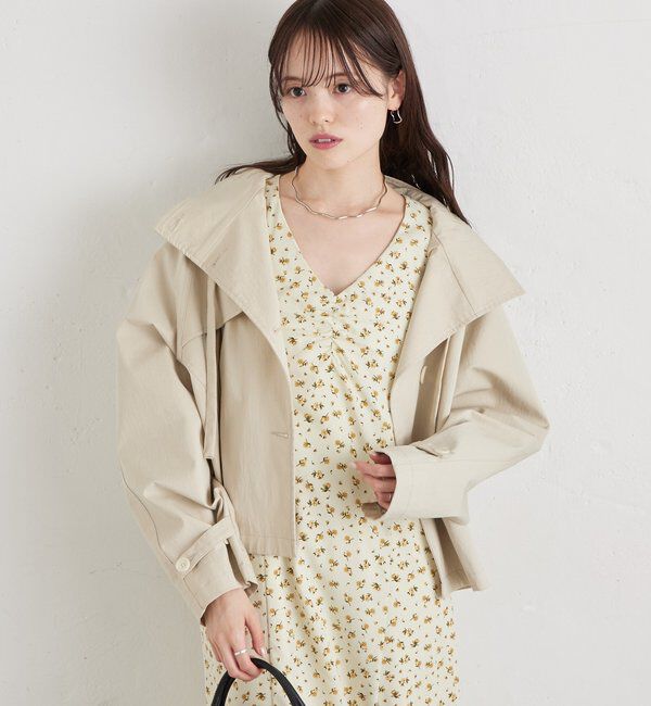  「襟付きフラワーワンピース」|ワンピース|