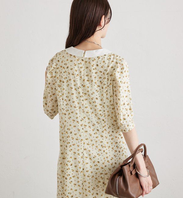  「襟付きフラワーワンピース」|ワンピース|