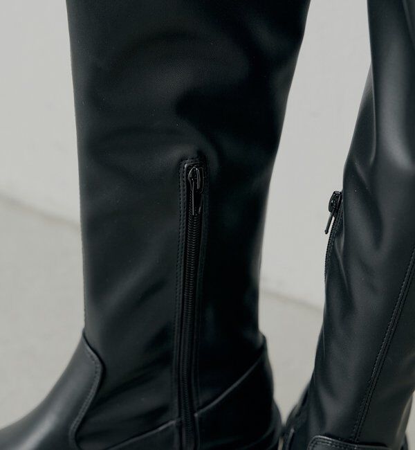  「【REVIVAL】厚底チャンキーストレッチロングブーツ」|ロングブーツ|