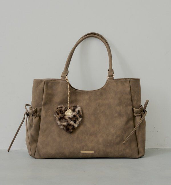  「ハートファーチャーム付きトートバッグ」|トートバッグ|ブラウンその他3