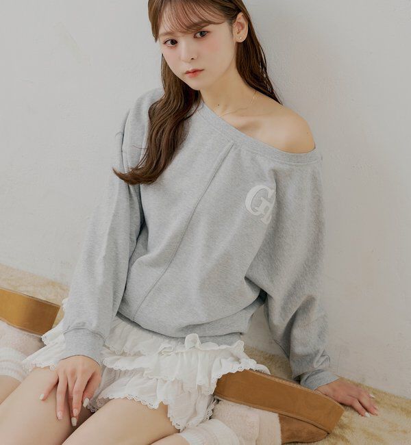  「ワンショルルーズスウェット」|Tシャツ・カットソー|グレー