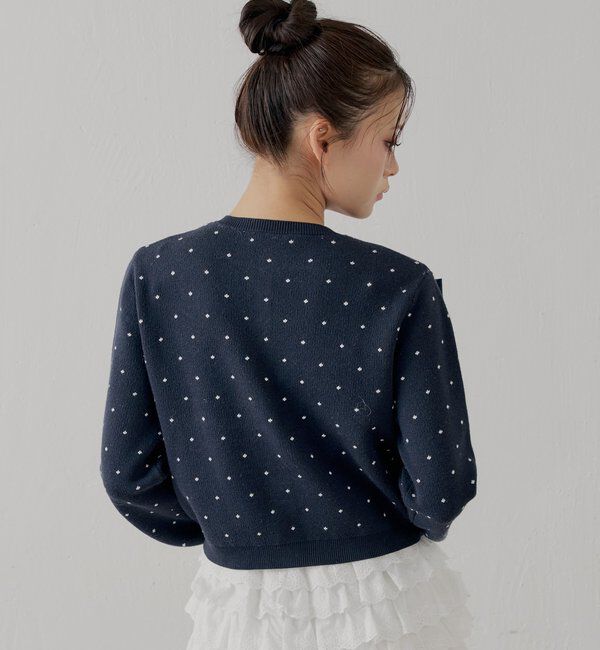  「【セットアップ対応】リボンコンパクトニットカーディガン」|カーディガン|