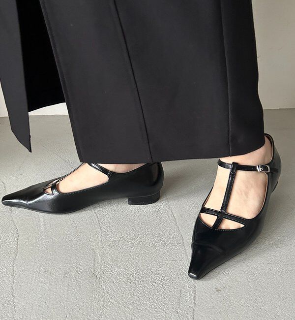  「 【オケージョンにも◎】Tストラップフラットパンプス」|パンプス|