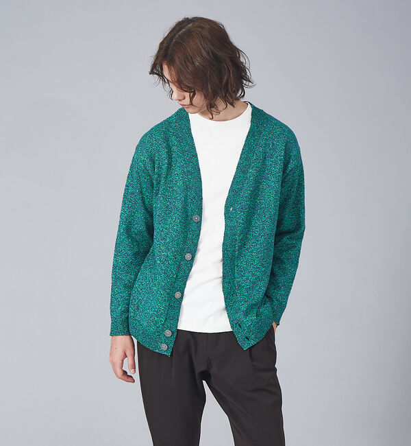 ABAHOUSE「PINORI カラー ミックス カーディガン」|カーディガン|グリーン