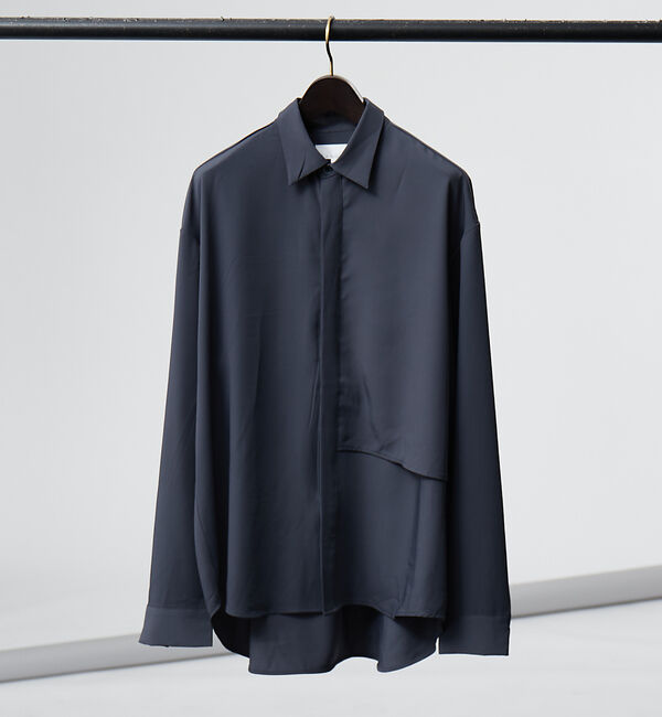 ABAHOUSE「【AH ABAHOUSE / セットアップ対応】トロミ生地 ヨークデザイン 長袖」|シャツ・ブラウス|チャコールグレー