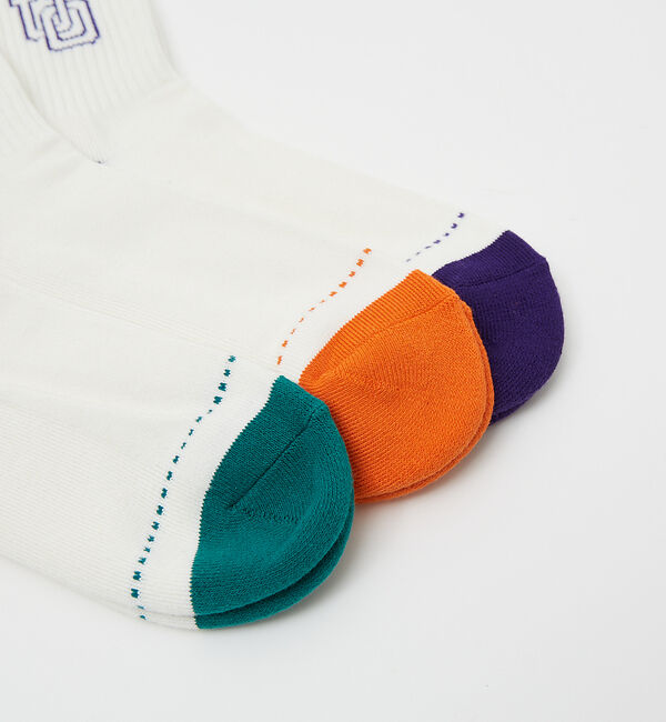 ABAHOUSE「UNIVERSALOVERALL / ユニバーサルオーバーオール【3P】UOロゴ」|ソックス|