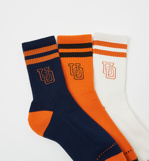 ABAHOUSE「UNIVERSALOVERALL / ユニバーサルオーバーオール【3P】UOロゴ」|ソックス|