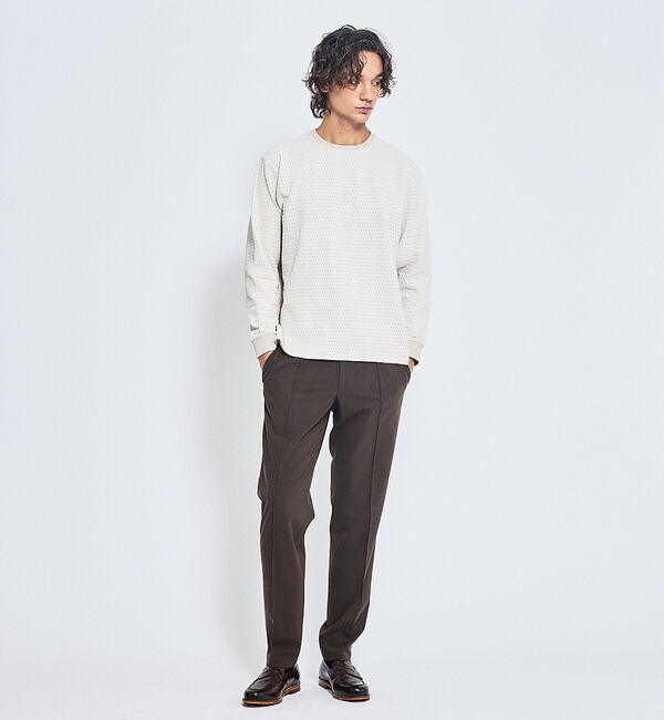 ABAHOUSE「【ON/OFF兼用】パウダータッチ  ピンタック イージースラックス / 360」|スラックス|