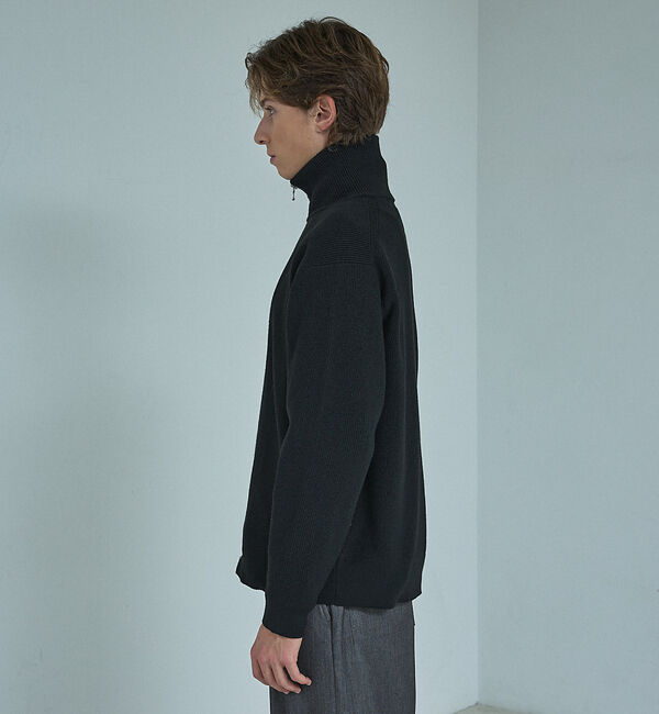 ABAHOUSE「12ゲージ 畦編み ドライバーズニット / ダブルジップ」|ニット・セーター|
