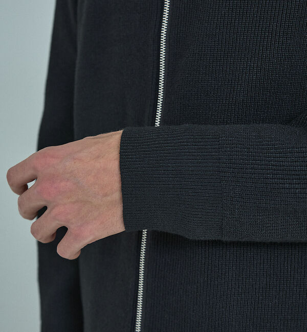 ABAHOUSE「12ゲージ 畦編み ドライバーズニット / ダブルジップ」|ニット・セーター|