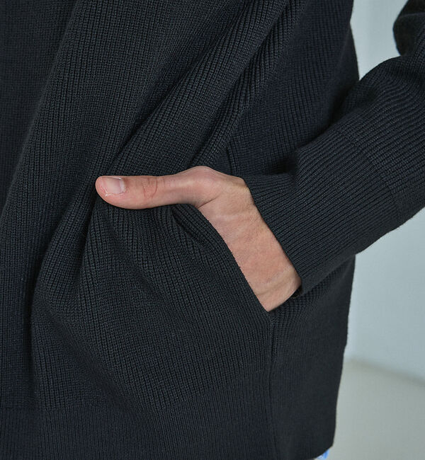 ABAHOUSE「12ゲージ 畦編み ドライバーズニット / ダブルジップ」|ニット・セーター|