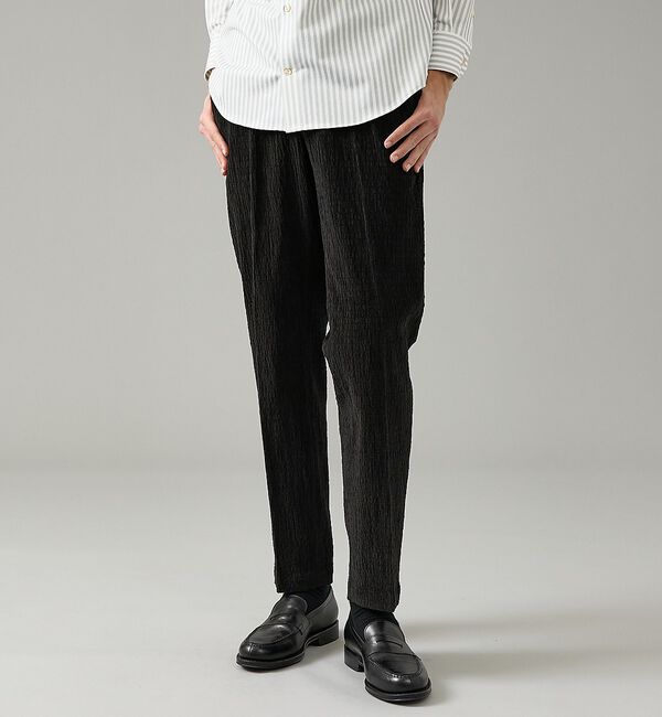 ABAHOUSE「【セットアップ対応】シャーリング コーデュロイ イージースラックス」|その他|ブラック