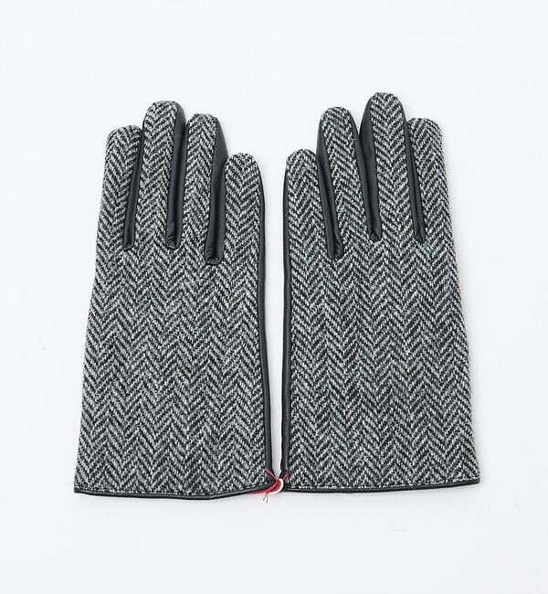 ABAHOUSE「【HarrisTweed】 ラムレザー&times;ツイード コンビ グローブ / タッチパ」|手袋|