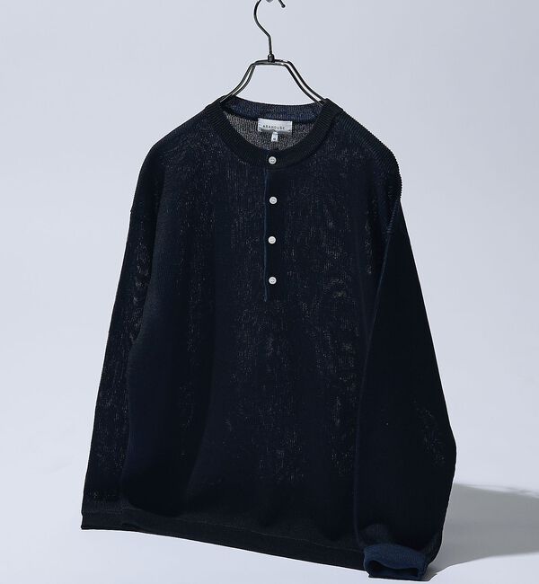 ABAHOUSE「リブニット ヘンリーネック プルオーバー【予約】」|ニット・セーター|