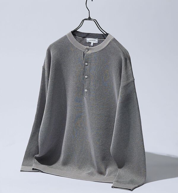 ABAHOUSE「リブニット ヘンリーネック プルオーバー【予約】」|ニット・セーター|