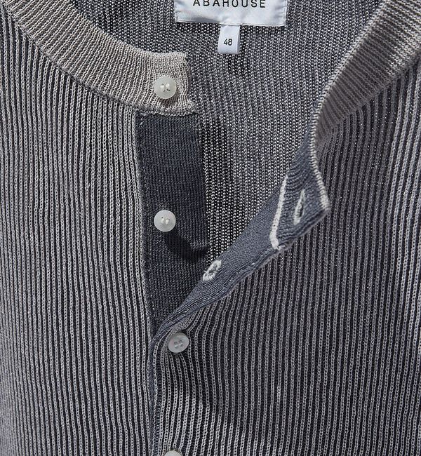 ABAHOUSE「リブニット ヘンリーネック プルオーバー【予約】」|ニット・セーター|