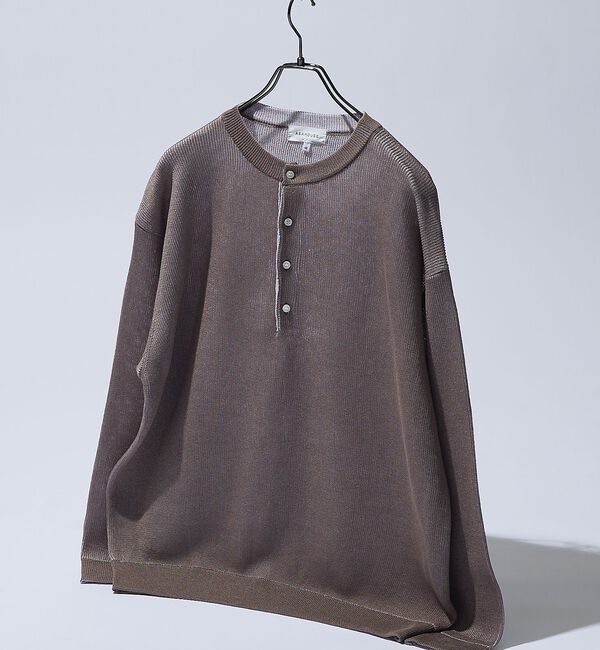 ABAHOUSE「リブニット ヘンリーネック プルオーバー【予約】」|ニット・セーター|