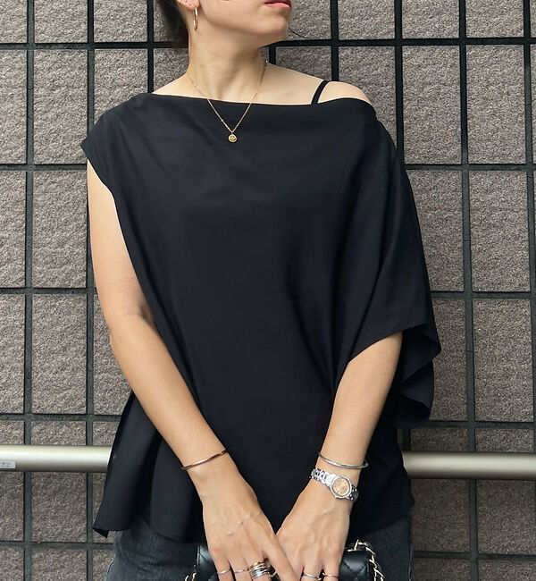 Rouge vif「アシメトリースリーブブラウス」|シャツ・ブラウス|ブラック