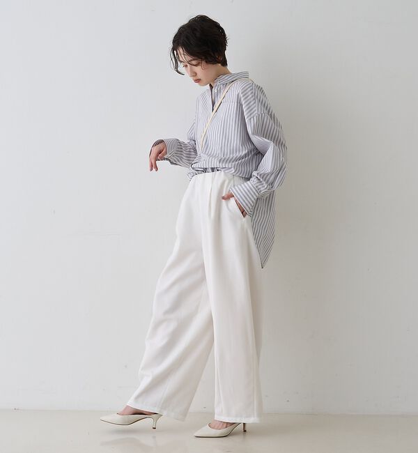 Rouge vif「コットンマルチストライプビッグシャツ」|シャツ・ブラウス|