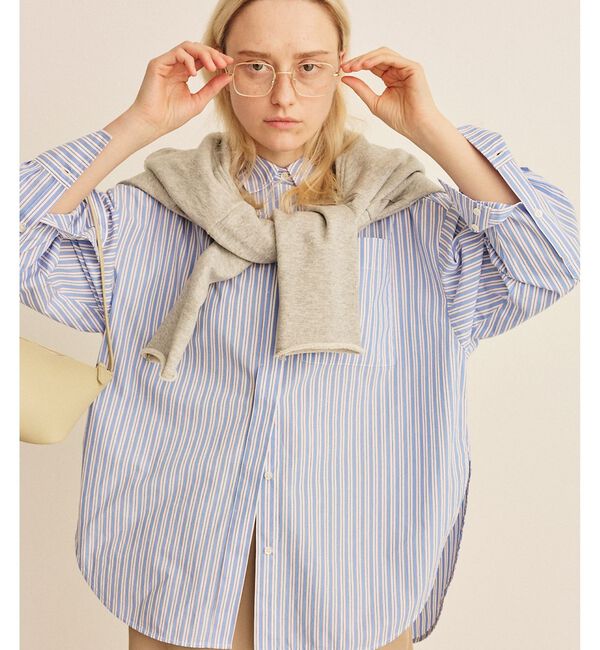 Rouge vif「コットンマルチストライプビッグシャツ」|シャツ・ブラウス|