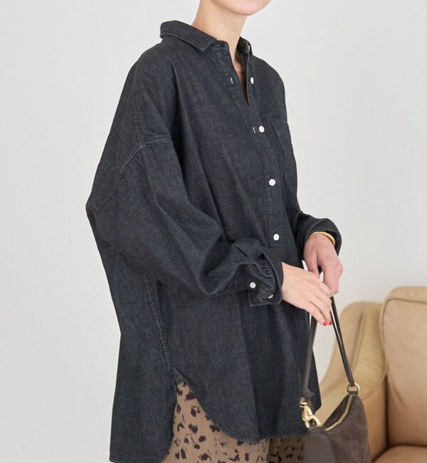 Rouge vif「【2026SS新作】【ロングセラー】NEWオーバーサイズデニムシャツ」|シャツ・ブラウス|